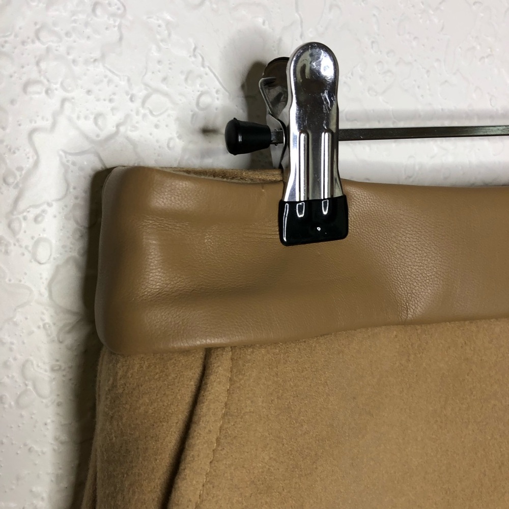 Cabi Heritage camel tan faux leather waist skirt size 4 #8008 - Picture 7 of 16